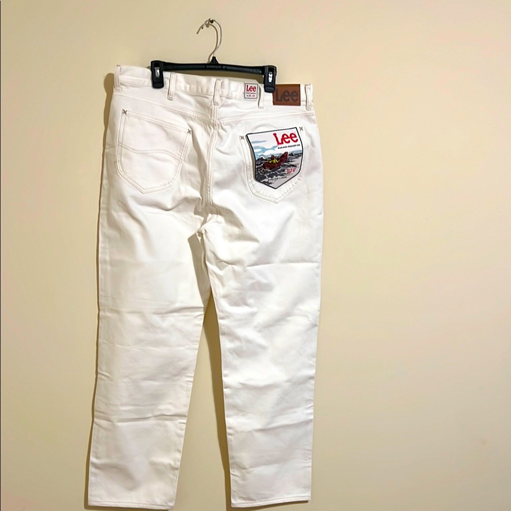 Lee for J crew Men's White Straight-Leg Jeans size 38/32 New
